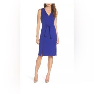 Vince Camuto Scuba Crepe Sheath Dress in Cobalt